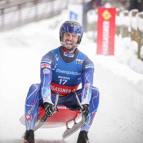 Team USA's Chris Mazdzer at the 2022 Park City World Cup.