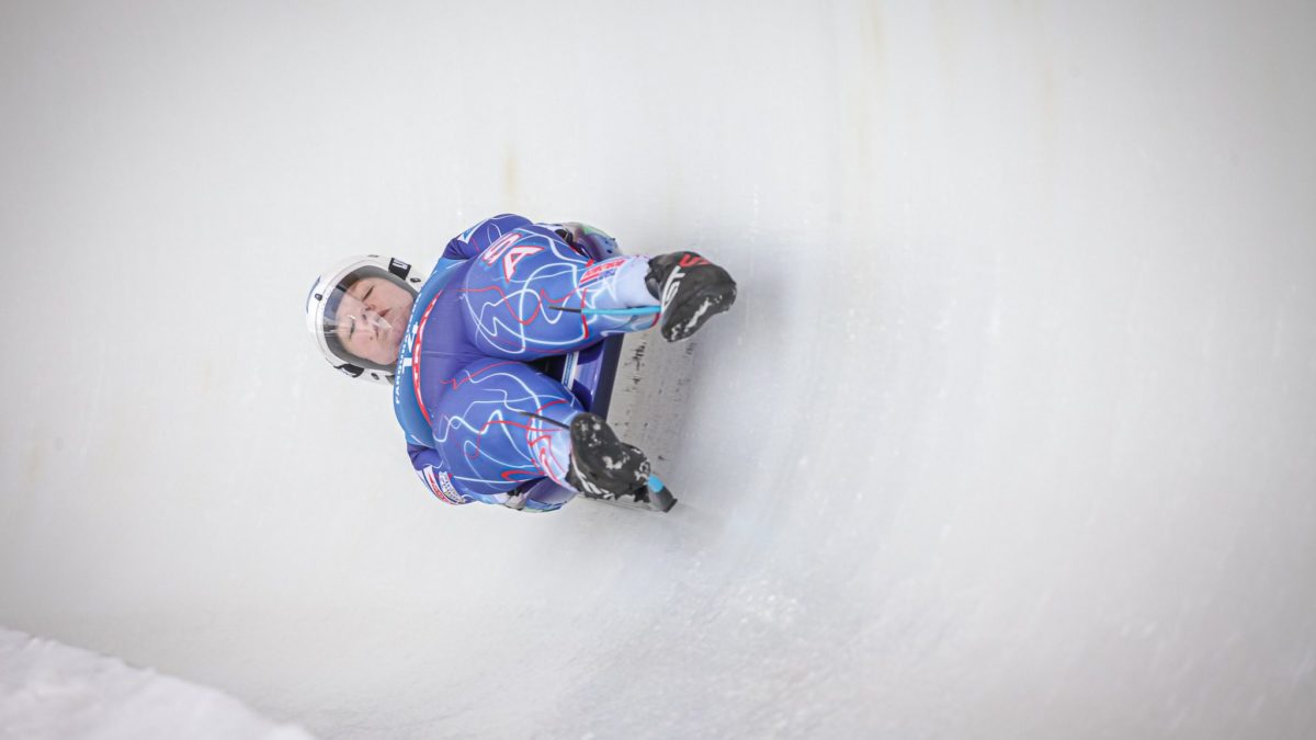 Park City's Ashley Farquharson luging in the recent World Cup at the Utah Olympic Park.