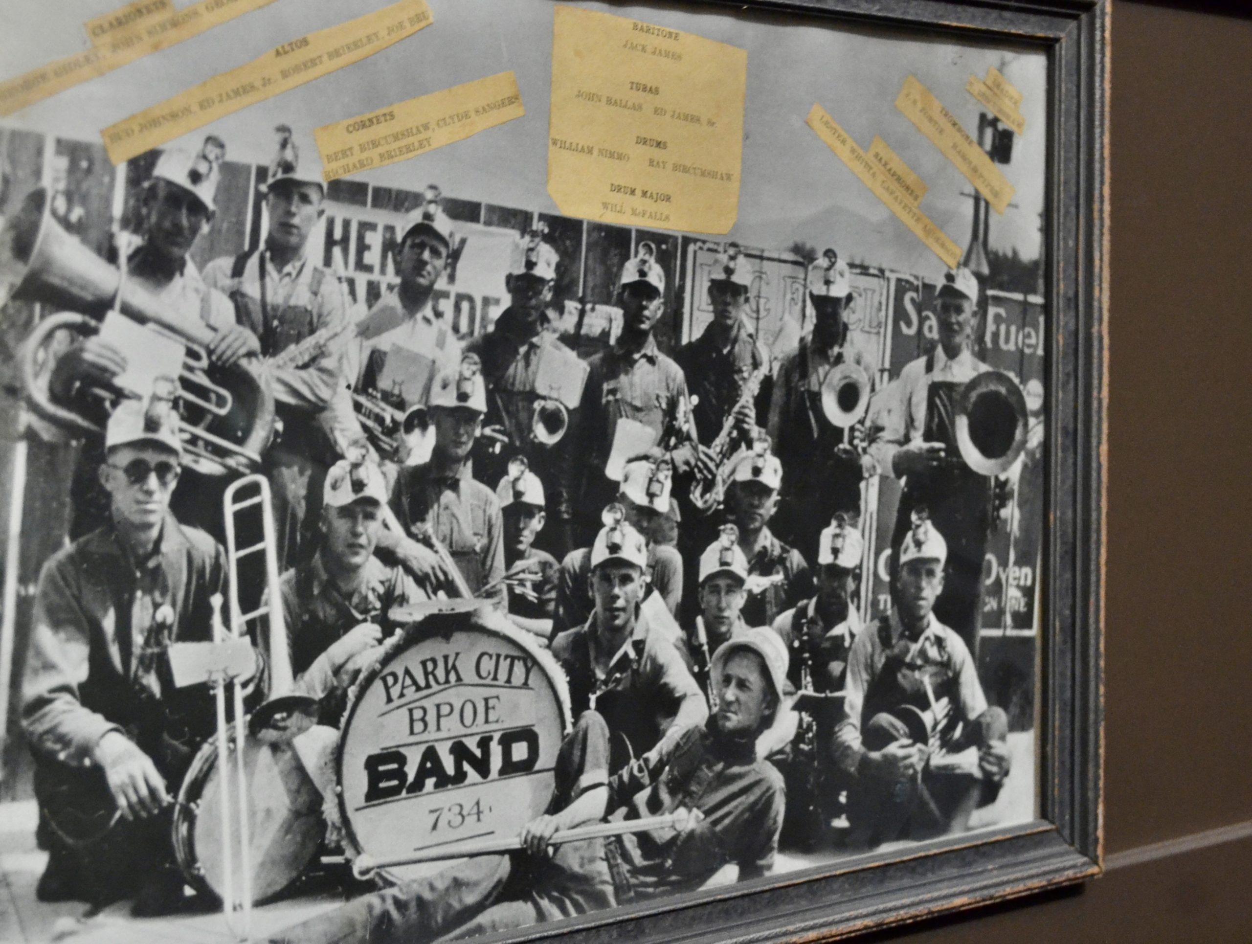 A photo of the Park City Elks marching band on display in the Elks Lodge #734, Dec. 14, 2022.