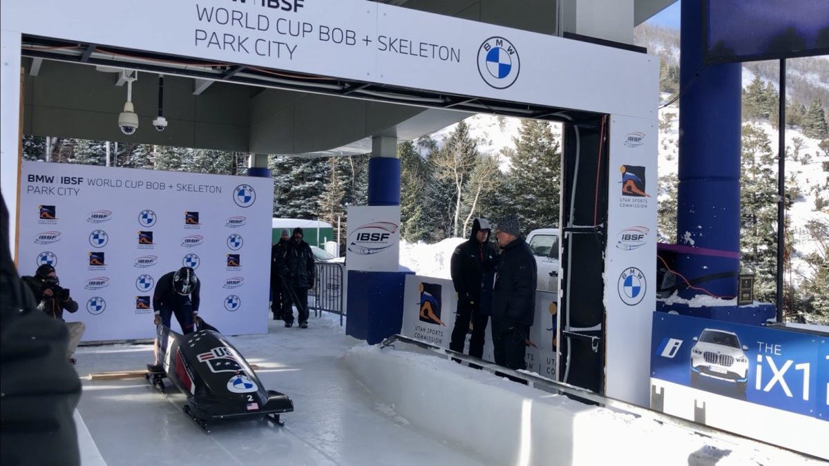 Beijing 2022 Olympic gold medalist Kaillie Humphries of Team USA winning Park City's World Cup monobob setting a new track record.