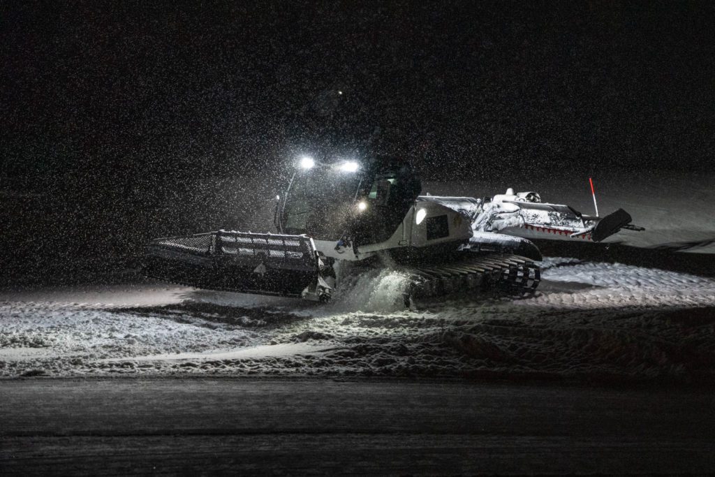 Deer Valley snow cat at night.