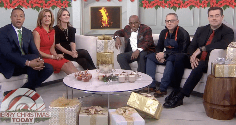 Chef Zane sits between Al Roker and Carson Daly at last year's TODAY Show visit.