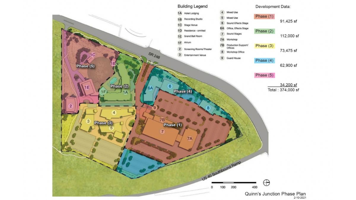 The approved phasing and site plan for the Film Studio MPD.