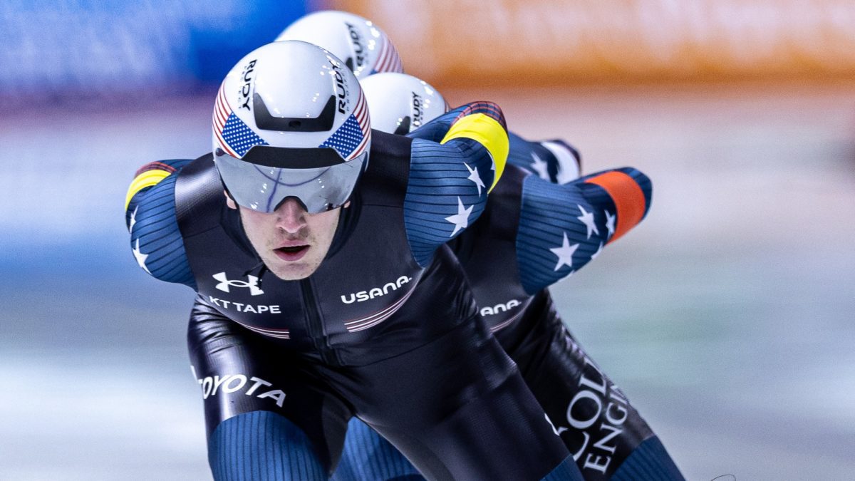 Casey Dawson wins world cup gold in Canada in December in the Team Pursuit.