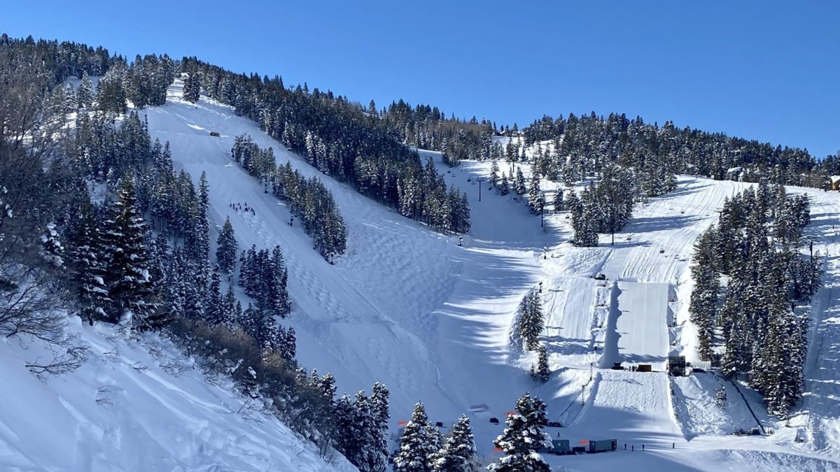 Moguls being hand formed and aerial jumps being hand formed by the experts for the experts at Deer Valley Resort in the run up to the World Cup.