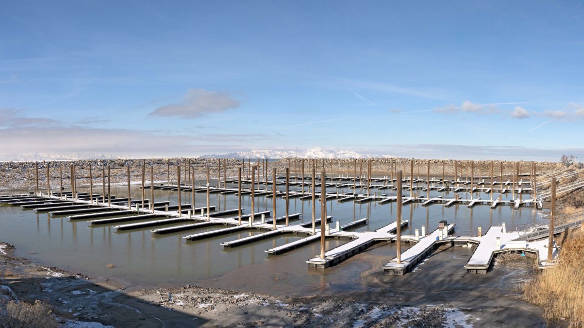 The docks at Great Salt Lake State Park.