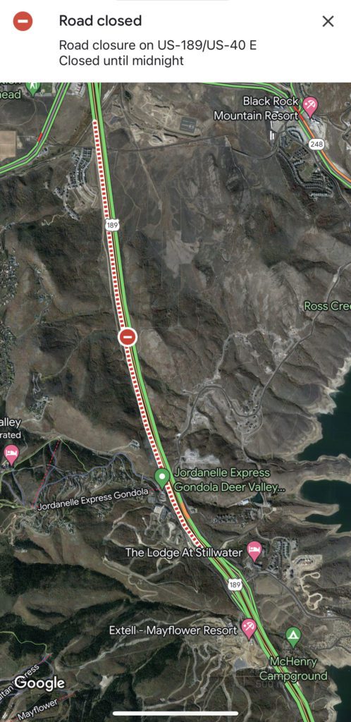 Current traffic conditions on Google Maps as of 3:20 p.m. on Sunday.