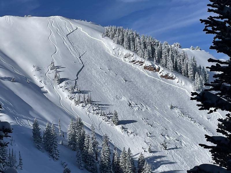 Large avalanche at Dutch Draw in the Park City area on December 29, 2022.