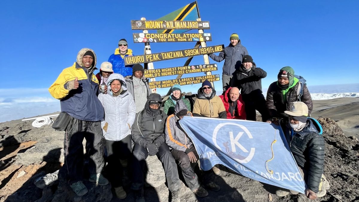 Park City's Karsten Gillwald and his summit team on Mount Kilimanjaro.