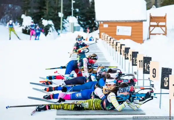 Jr. and Youth Biathlon in the prone shooting position in Anchorage, Alaska at the qualifier competiton for Jr. and Youth World Championships to be held in Kazakhstan.