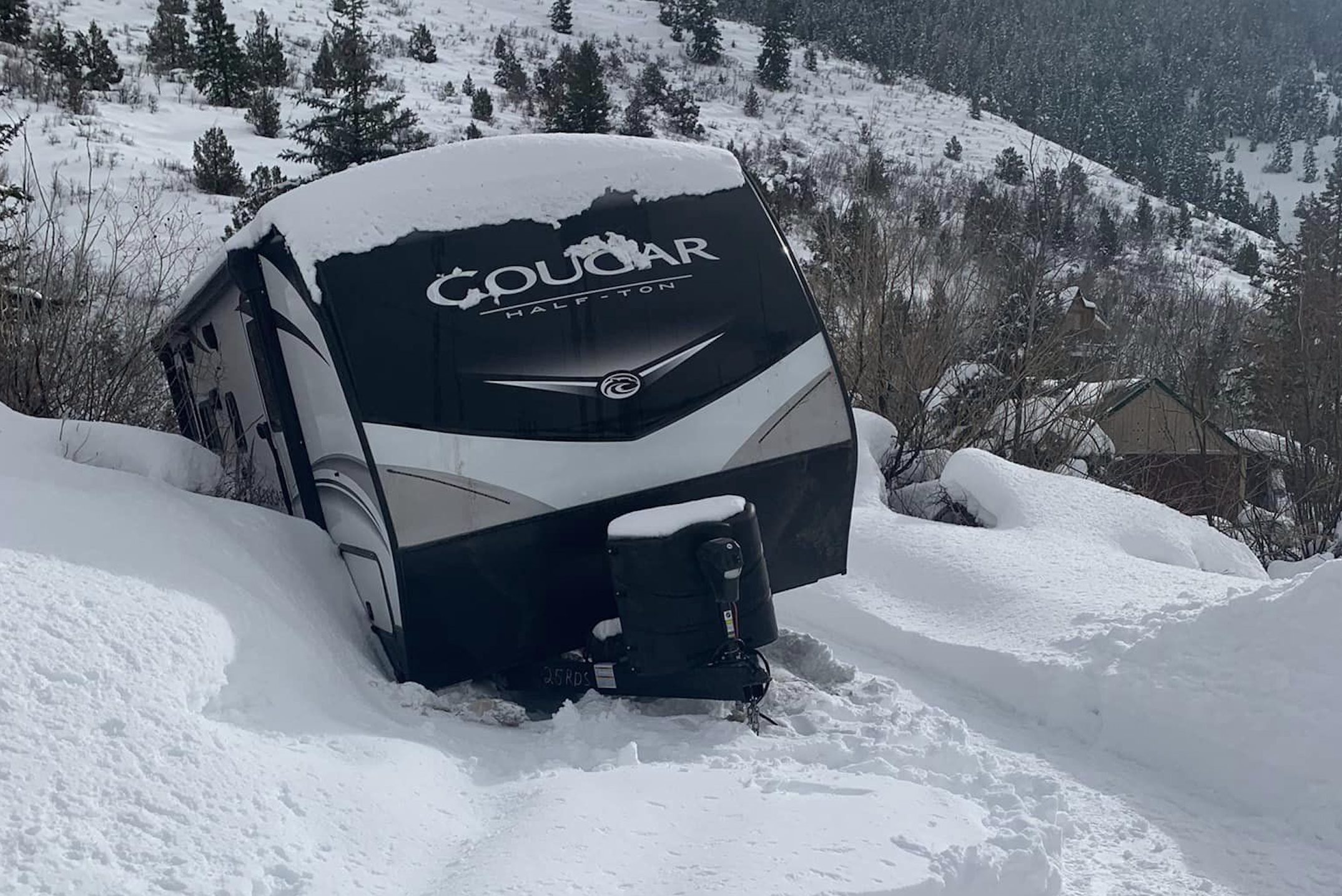 Stolen travel trailer located near the entrance of the Uinta-Wasatch-Cache National Forest in Samak.