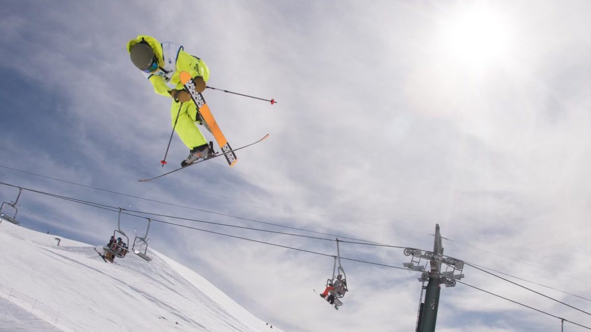 Revolution Ski and Blade athlete competing in Jackson Hole, WY in Freeski.