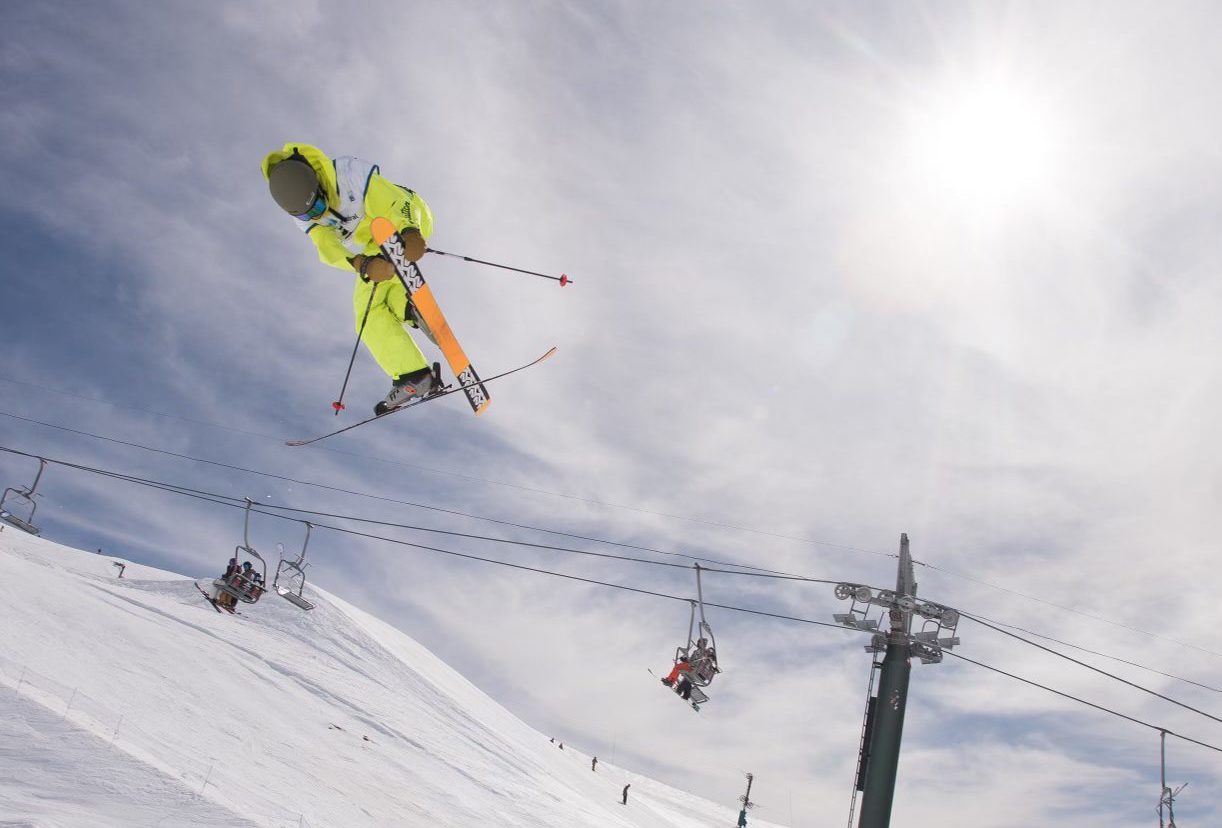 Revolution Ski and Blade athlete competing in Jackson Hole, WY in Freeski.