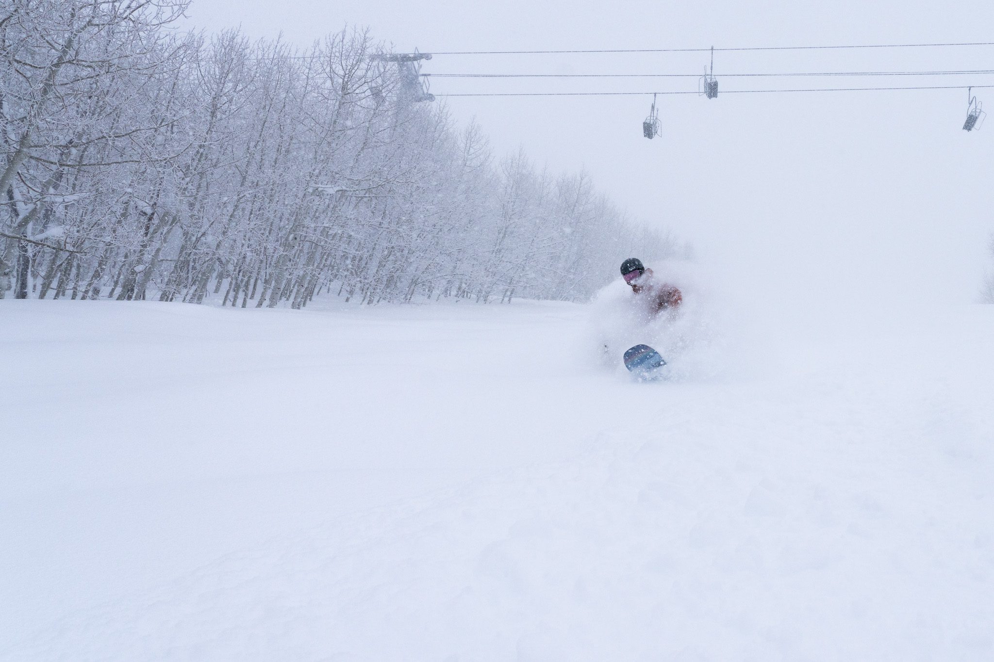 Pow day fun at Park City Mountain after receiving 23 inches of snow in 24 hours. Courtesy of Vail Resorts / Kyler Tingey.