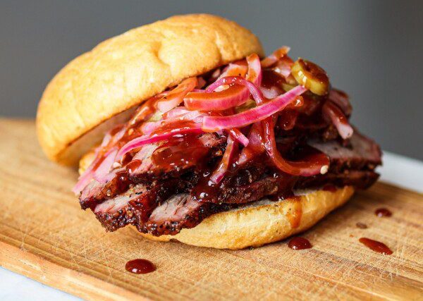 The Local Market & Bar is a new food hall dining experience coming to Salt Lake City. Pictured here is a Hog and Tradition BBQ sandwich.