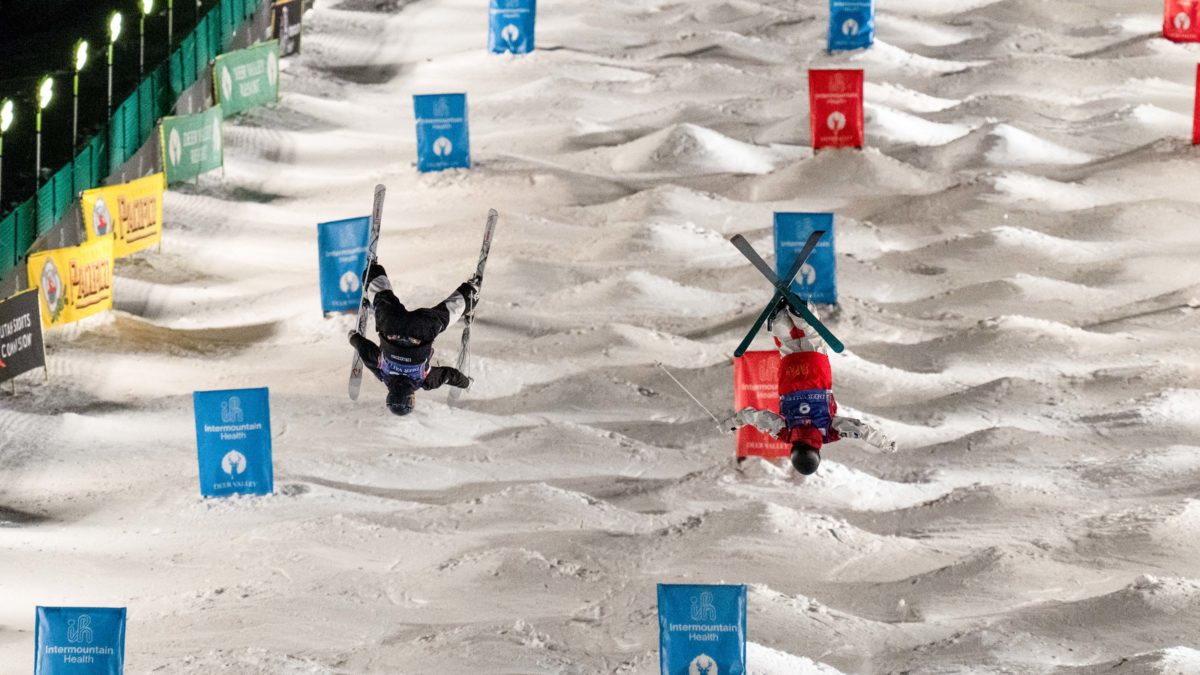 Pictured are other athletes at previous Deer Valley Dual Moguls World Cup, where Nate Gendron and Nick Page will compete in February.