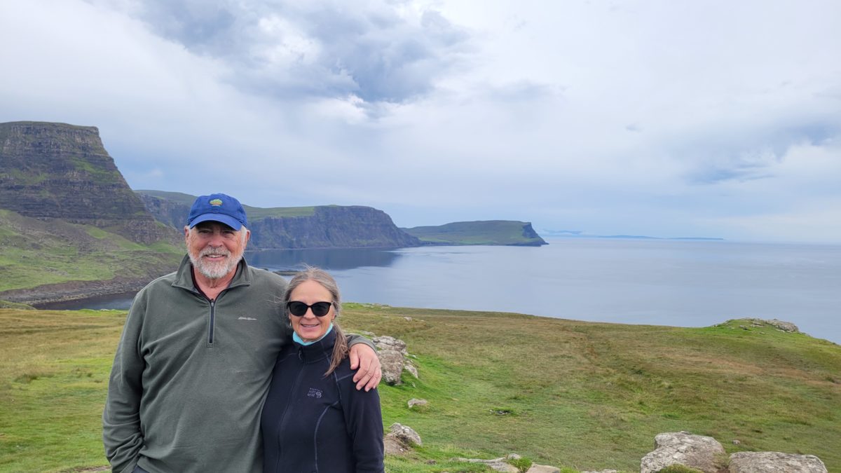 Peter and Victoria Smith prioritized family and travel, and they have no plans to stop any time soon. This photo was taken on the Isle of Skye, Scotland.