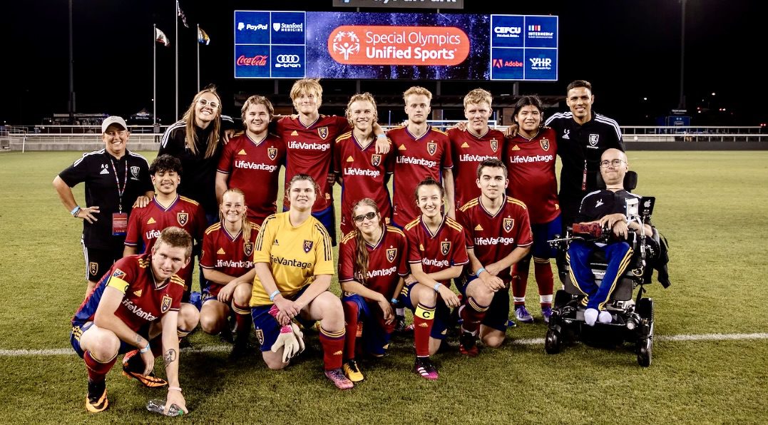 Members of Real Salt Lake's Unified Special Olympics team.