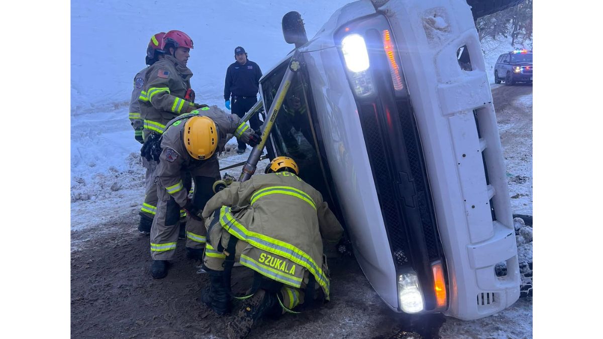 Multiple agencies responded to a single vehicle accident with entrapment on Feb. 9, 2022.