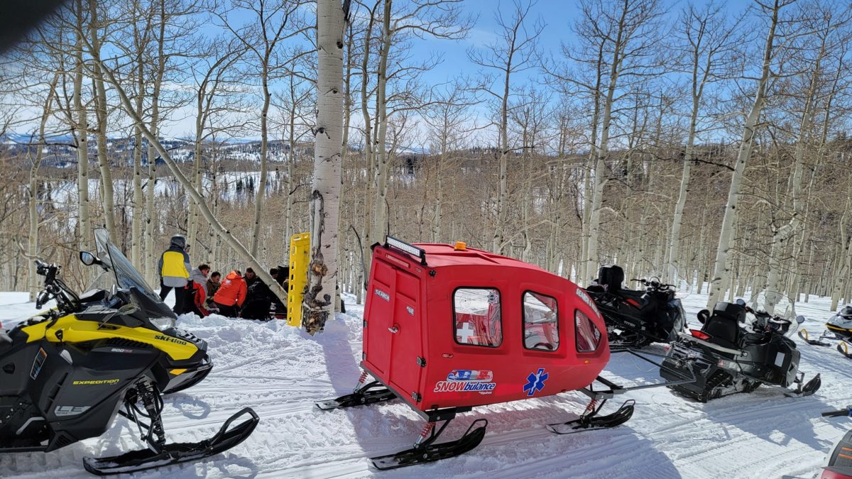 The Wasatch SAR and Fire teams reported to an incident in Strawberry involving a single snowmobile accident.