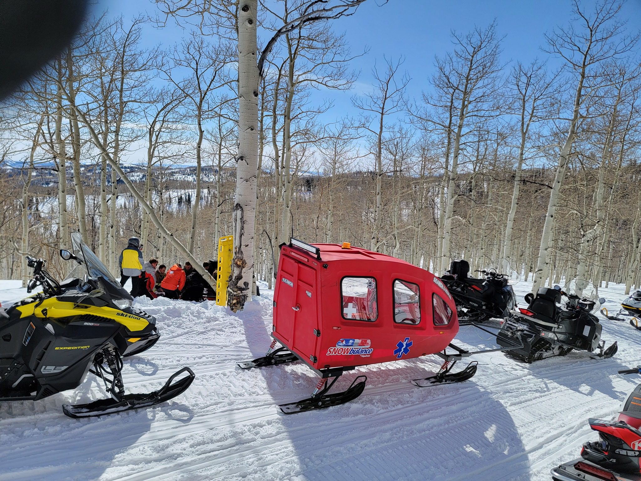 The Wasatch SAR and Fire teams reported to an incident in Strawberry involving a single snowmobile accident.