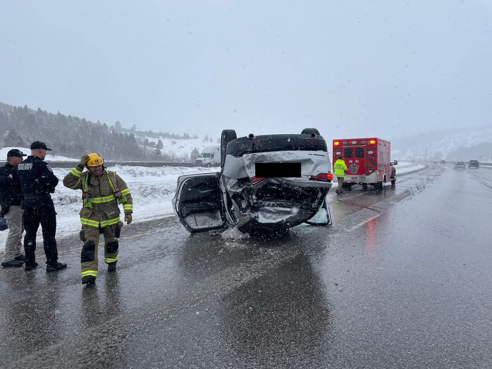 Lanes are clear on I-80 after a single vehicle rollover.