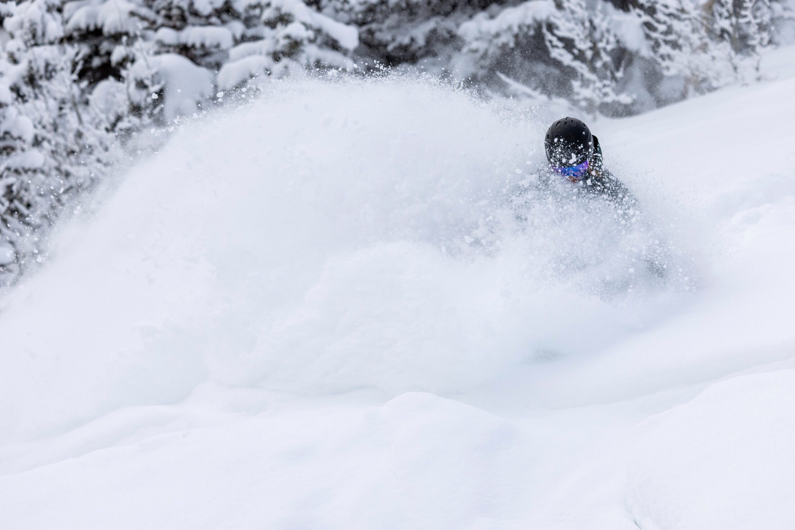 Powder filled day of skiing at Deer Valley Resort.