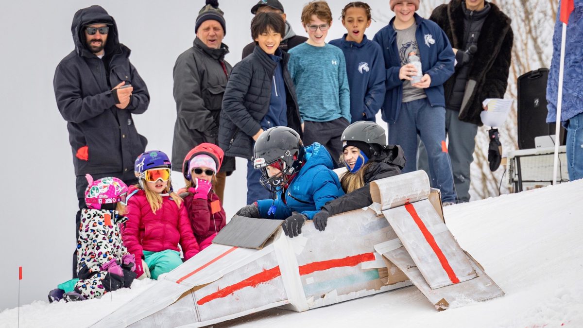 Park City Recreation's inaugural Cardboard Sled Derby took place on March 4, 2023.