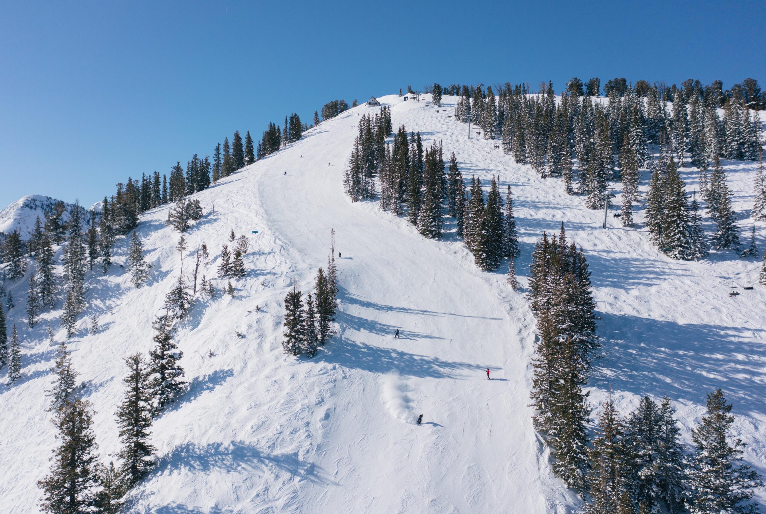 View of Eagle Ridge Summit and the ski run Diamond Lane at Solitude Mountain Resort.