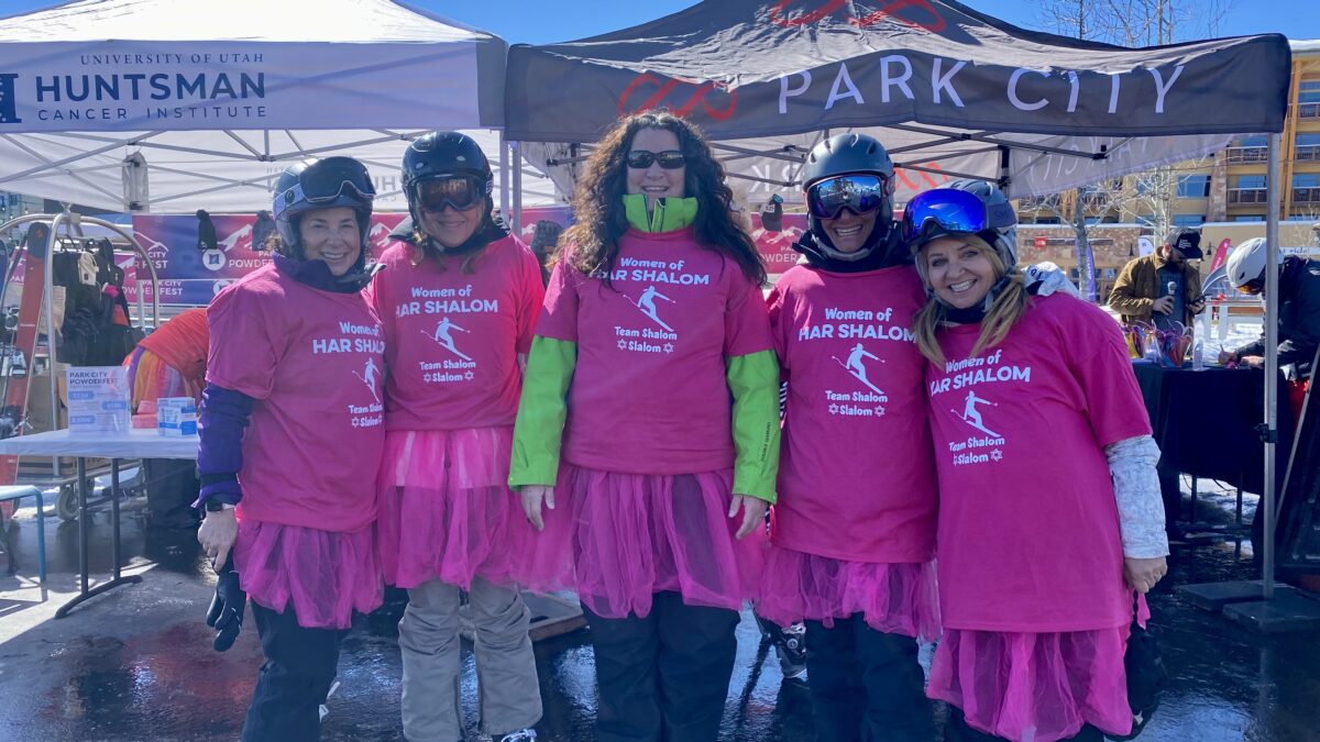 Park City Pink PowderFest participants raising FUNds for Huntsman Cancer Institute.