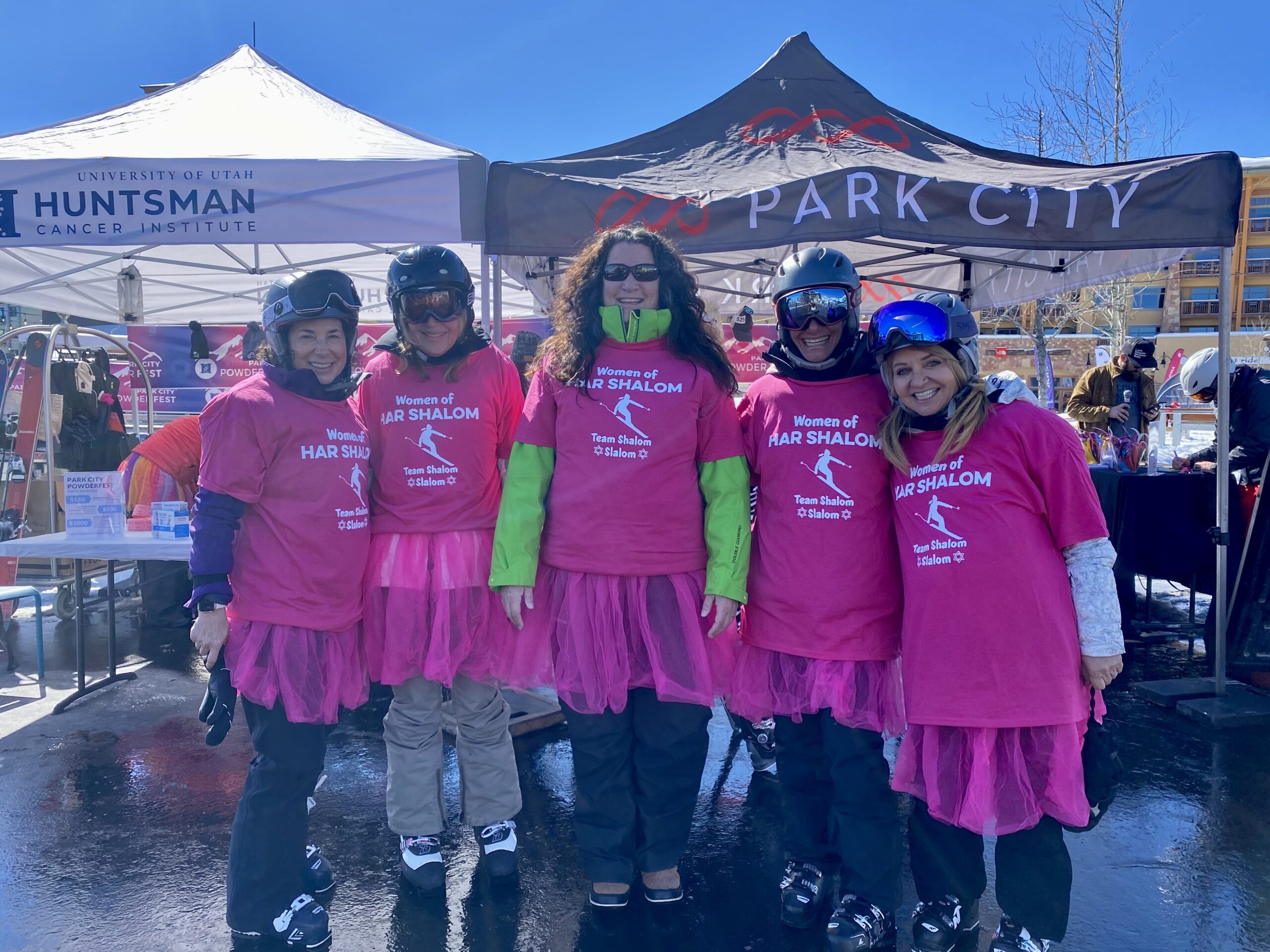 Park City Pink PowderFest participants raising FUNds for Huntsman Cancer Institute.