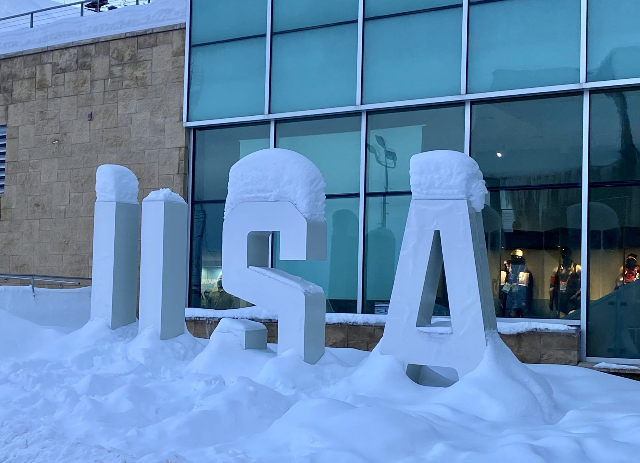 Team USA letters on display at the Utah Olympic Park, a USOPC Training Site.