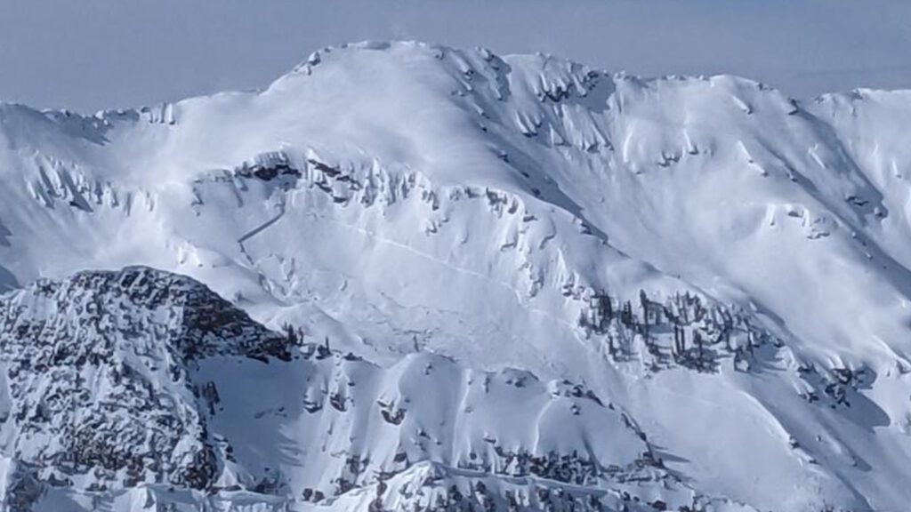 Image after an avalanche at Mill B South in Big Cottonwood Canyon.