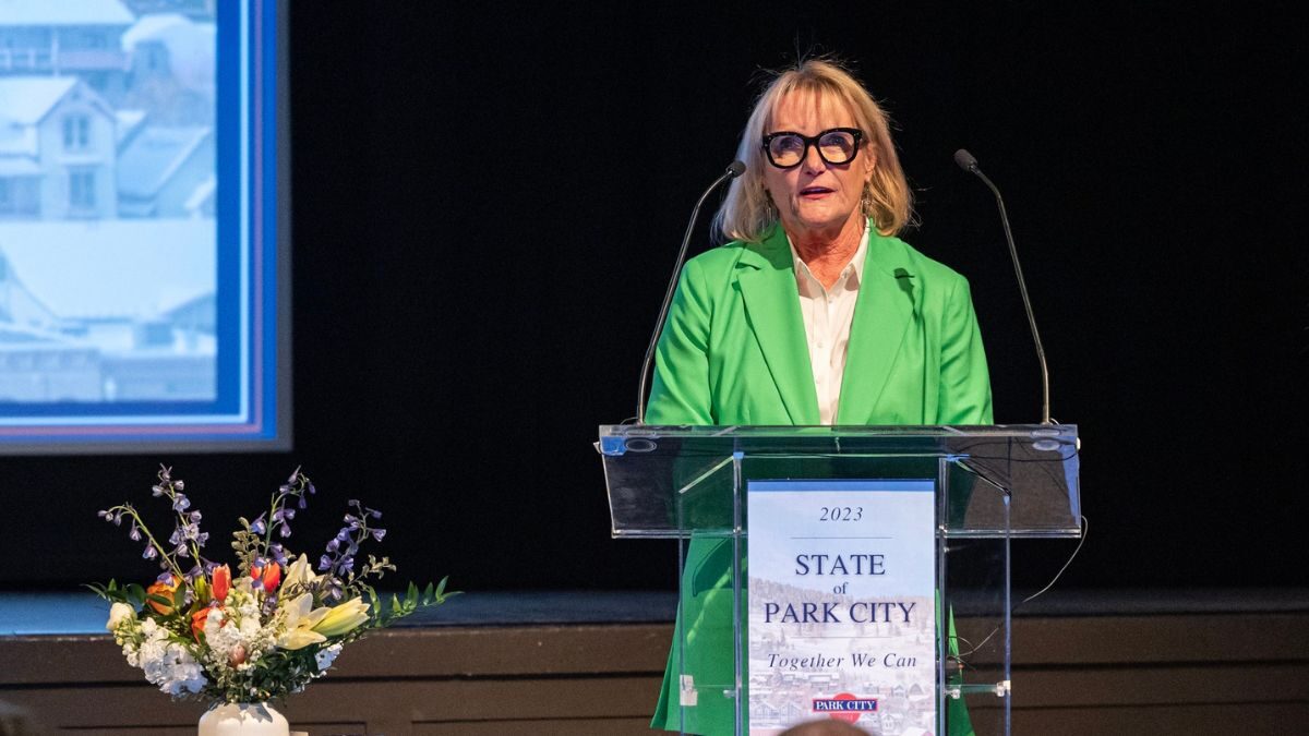 Mayor Nann Worel speaks at the annual State of Park City address on March 6, 2023.