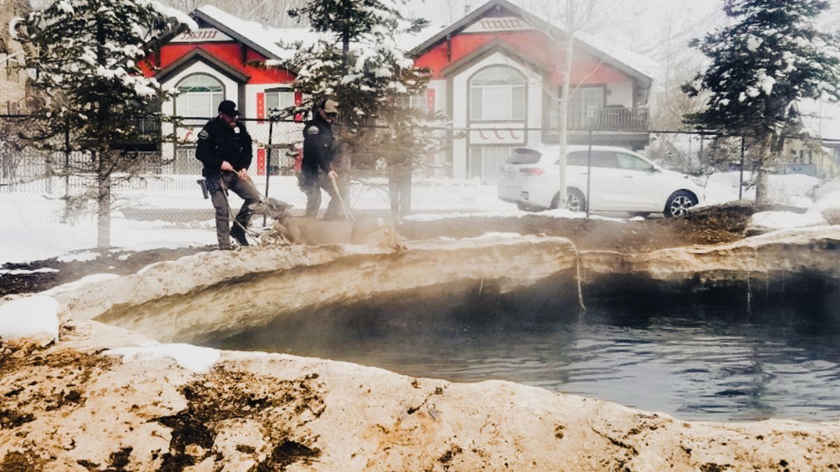 The Wasatch County Sheriff's Office rescued a deer from the geothermal hot pots at the Zermatt Utah Resort & Spa on March 8, 2023.