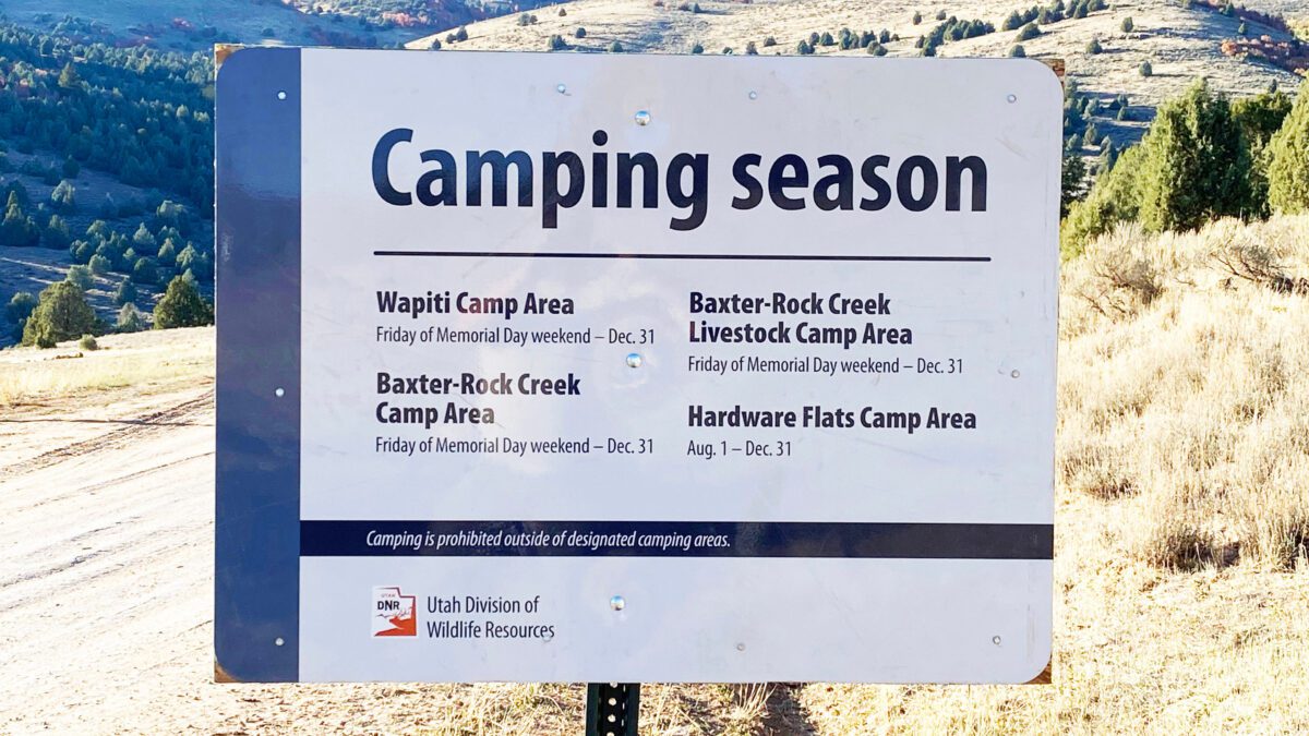Camping season sine at Hardware Ranch WMA.