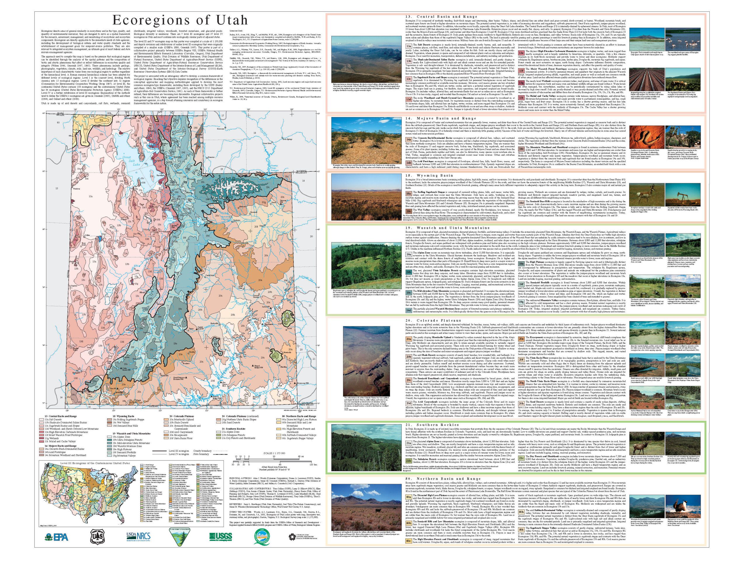 Ecoregions of Utah.