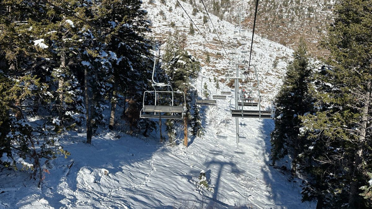 The view from a lift on the Canyons Village side of Park City Mountain.