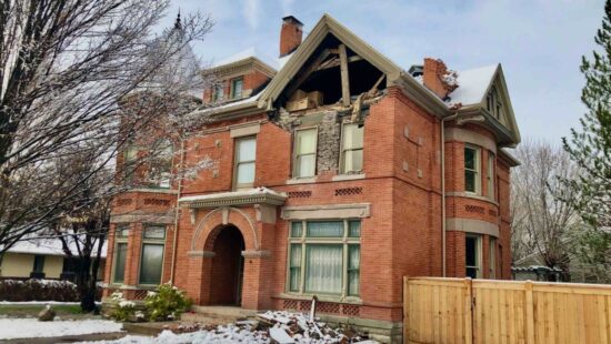 The 1896 Sears mansion in Salt Lake City’s Liberty Wells neighborhood sustained major damage in the Magna Earthquake and was later demolished.