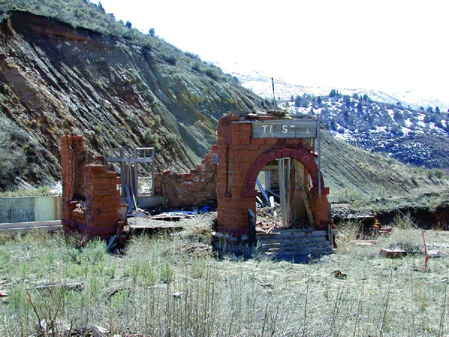 Damage caused by the Thistle landslide.