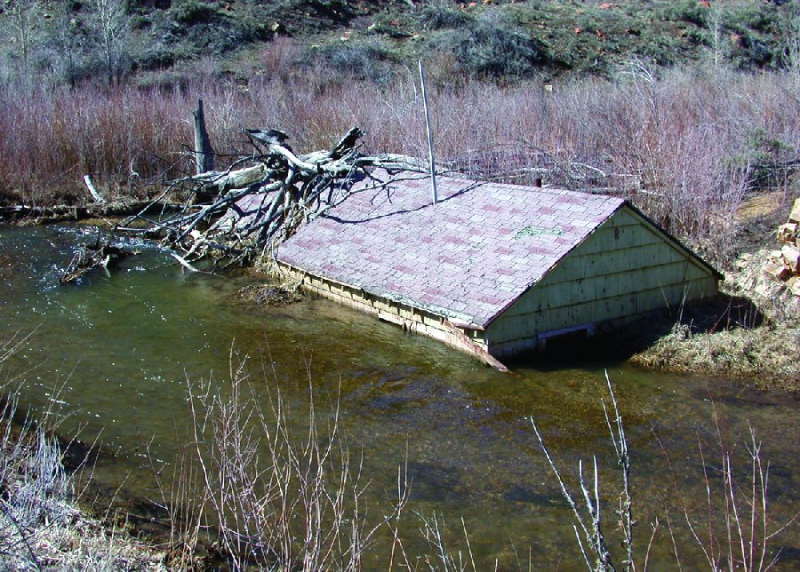 Damage caused by the Thistle landslide.