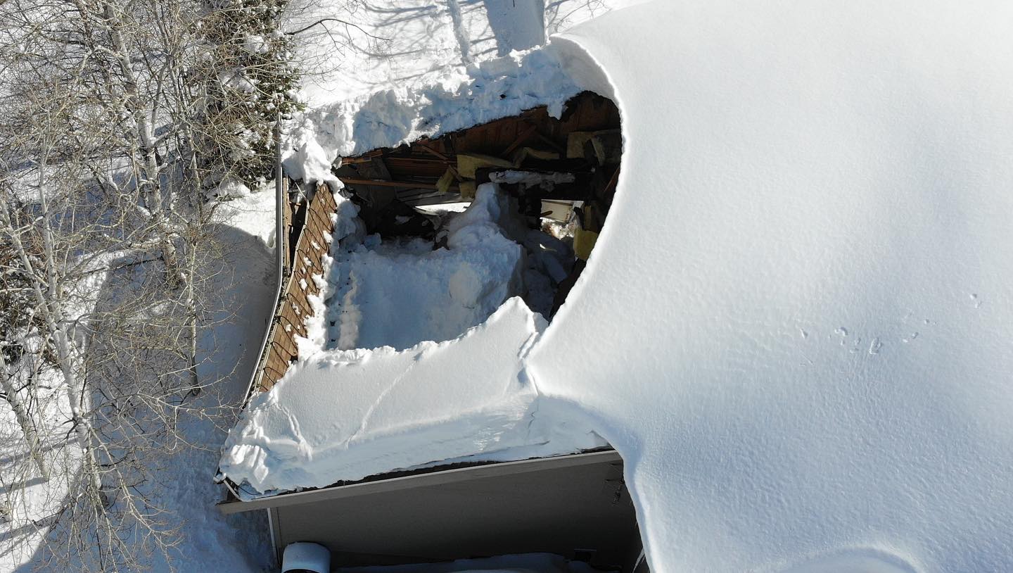 The roof collapsed into a garage of a Pinebrook home