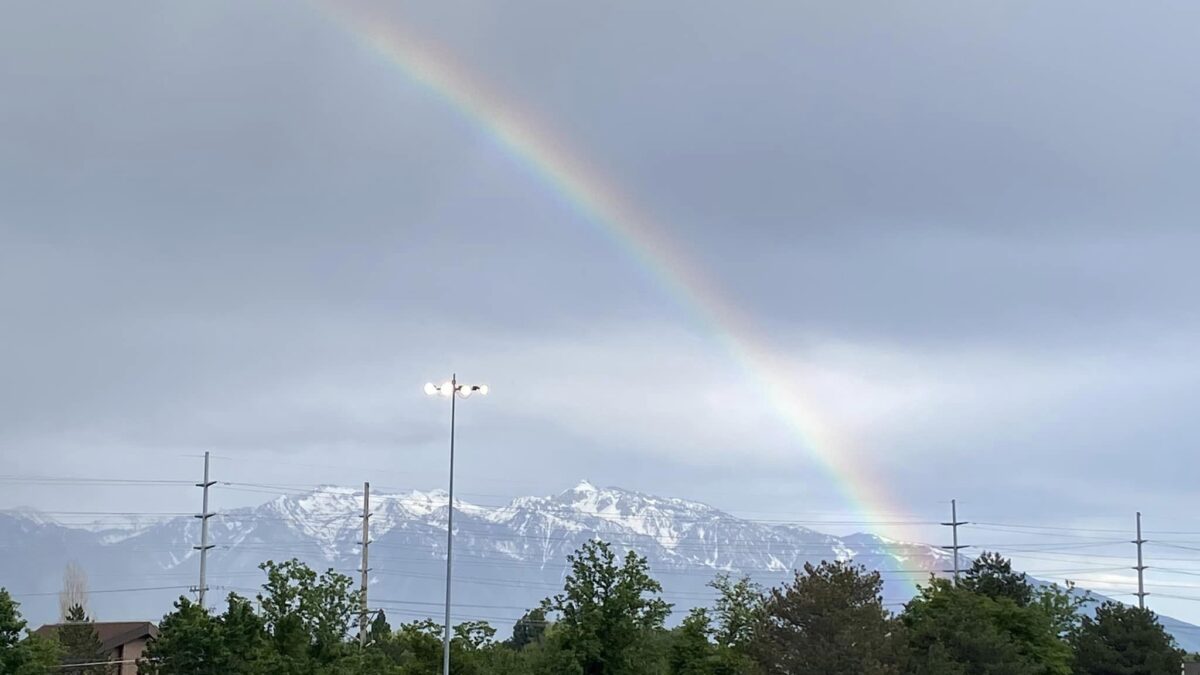 Rainbow over LGBTQ softball tournament in Salt Lake City on Saturday.