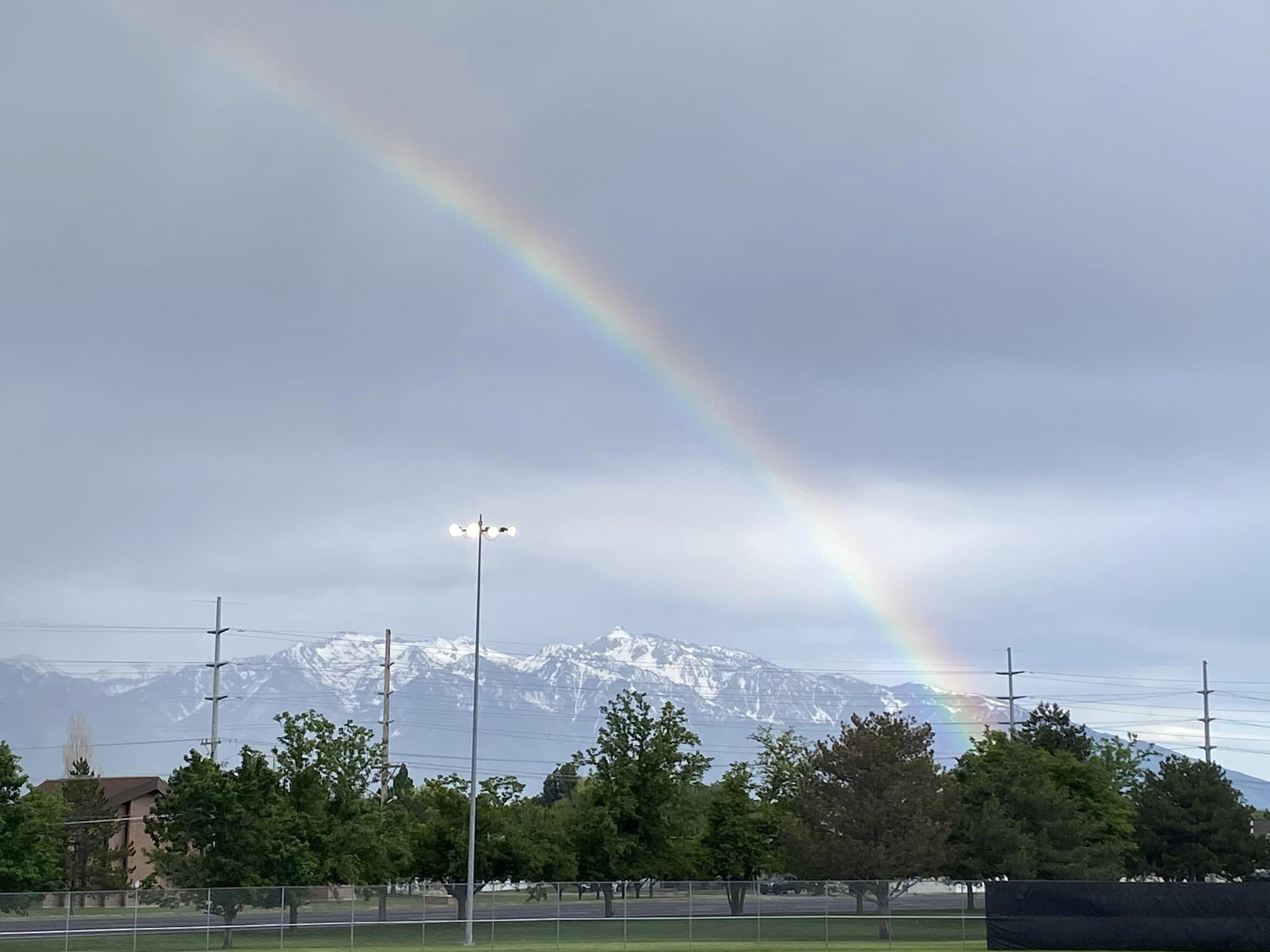 Rainbow over LGBTQ softball tournament in Salt Lake City on Saturday.