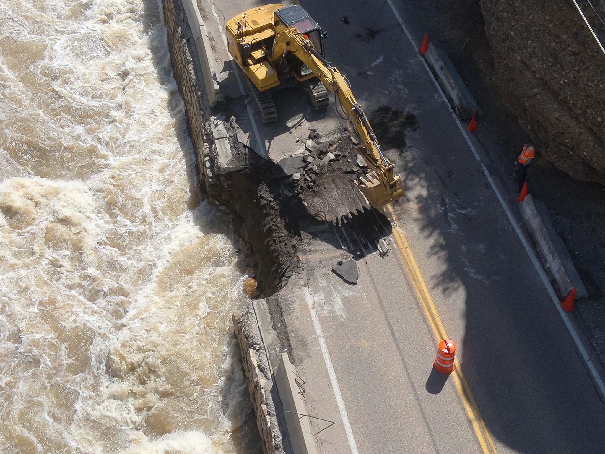 Just east of the mouth of Ogden Canyon, Highway 39 will be closed indefinitely as part of the road has collapsed into the Ogden River.