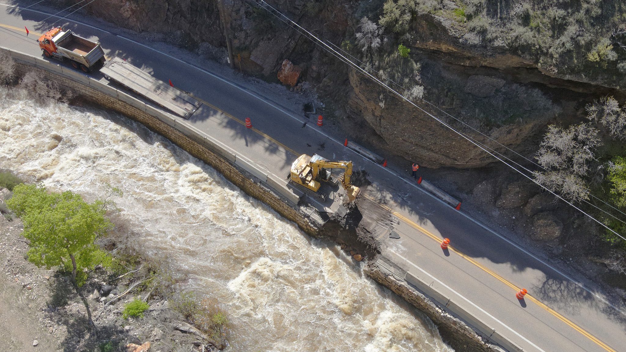 Just east of the mouth of Ogden Canyon, Highway 39 will be closed indefinitely as part of the road has collapsed into the Ogden River.