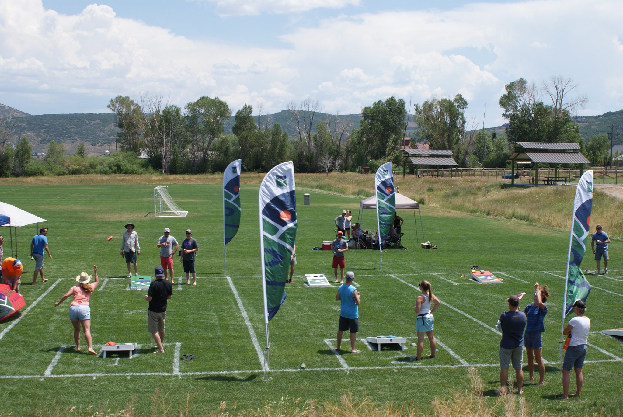 Cornhole at Willow Creek Park.