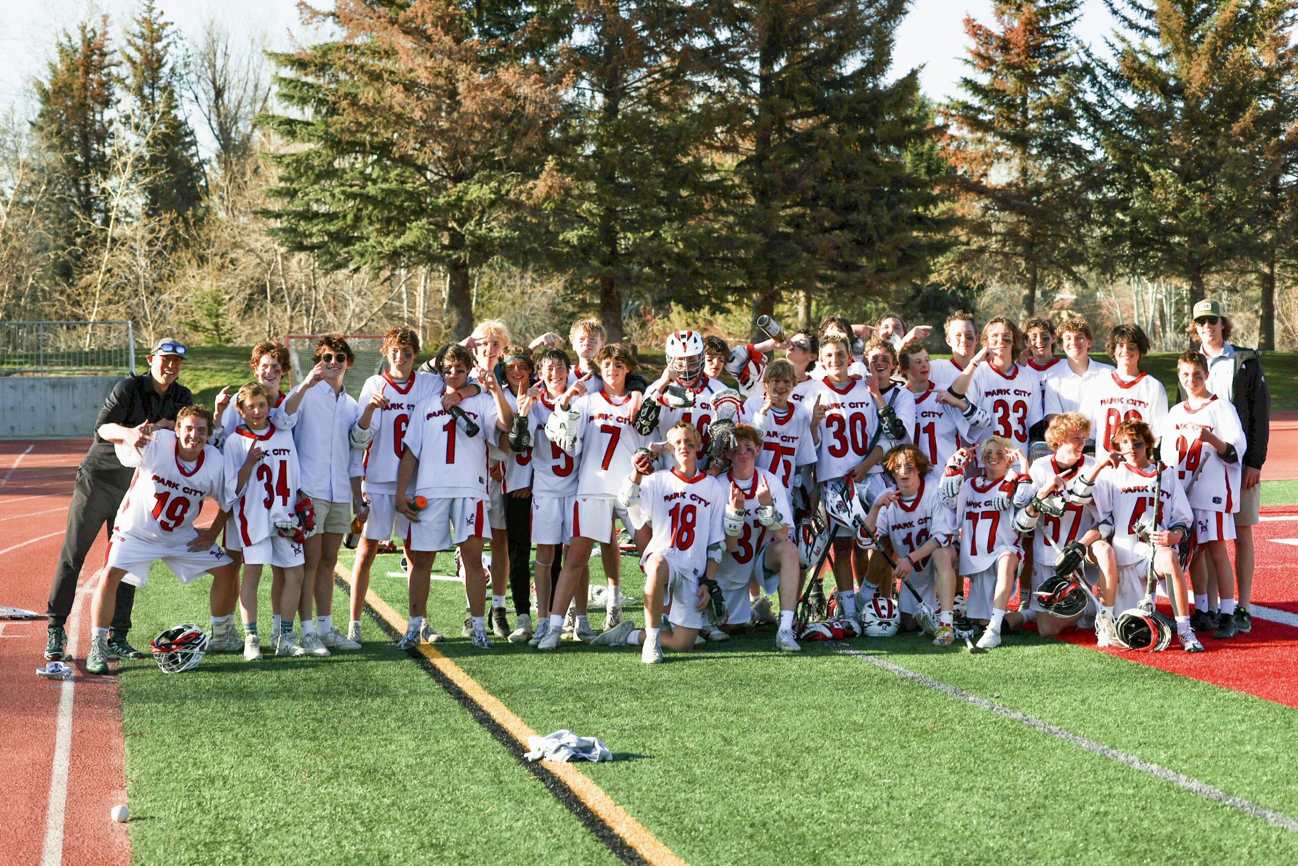 Park City High School Miners Boys JV Lacrosse Team at home on Dozier Field.