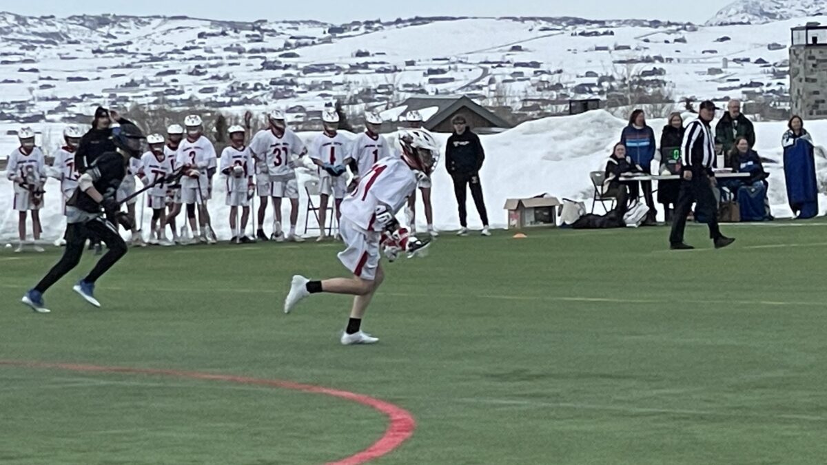 The PCHS Miners freshmen boys lacrosse team playing in Park City.