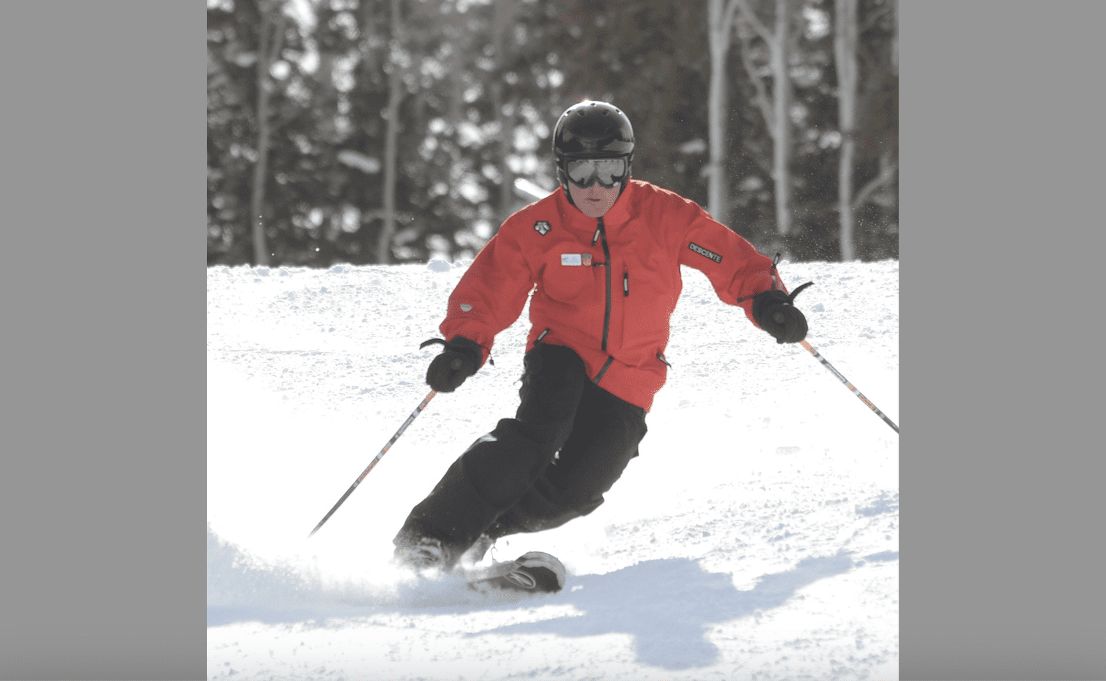 Park City's Lance Swedish telemark skiing.